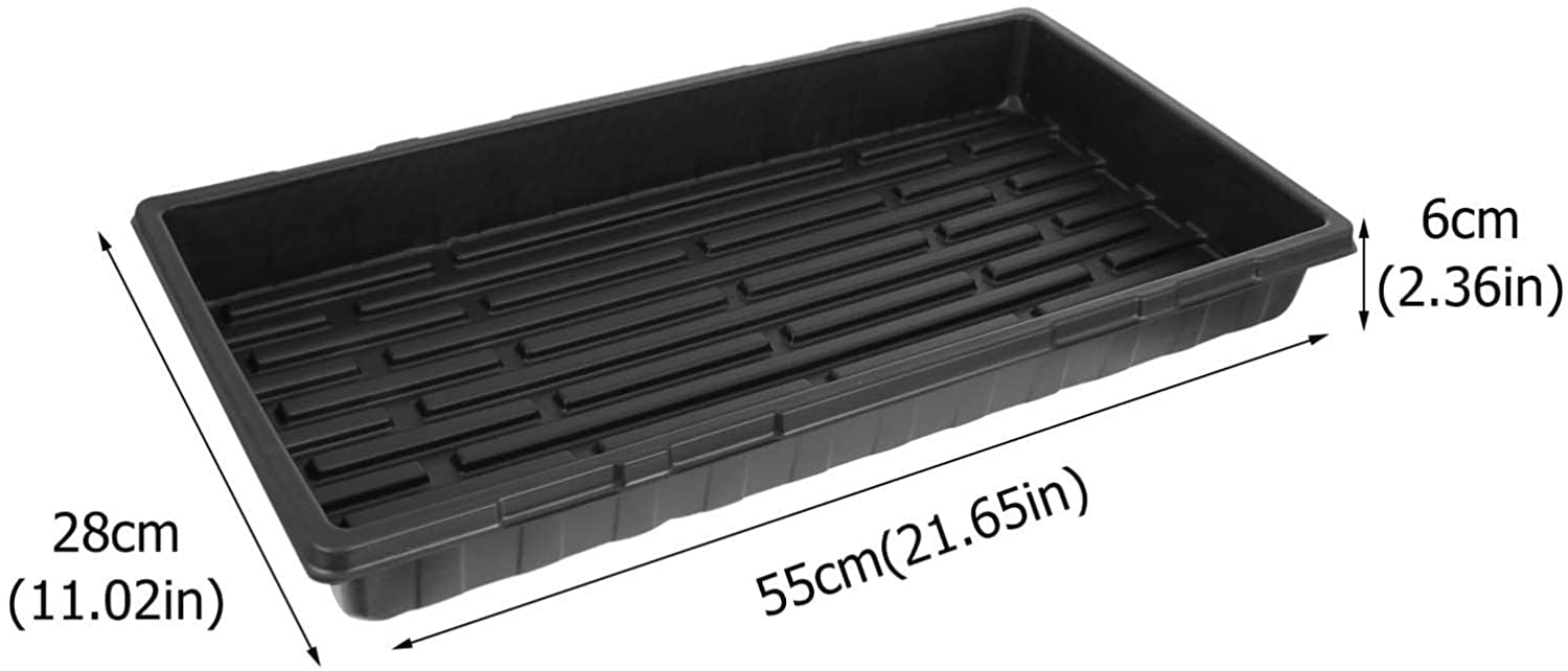 LANBAI Zestaw 10 tacek do uprawy roślin bez otworów drenażowych 54 x 28 x 6 cm, idealne do sadzonek, ogrodnictwa wewnętrznego, uprawy mikrozieleni, ziół pszenicznych i innych gleb lub do hydroponiki