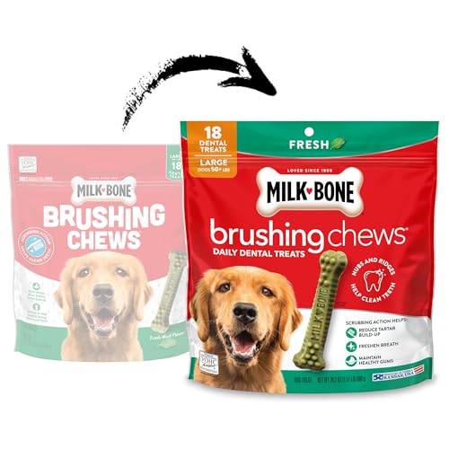 Milk-Bone Brushing Chews, Large, Fresh Flavor, 18 Dental Treats - image 2