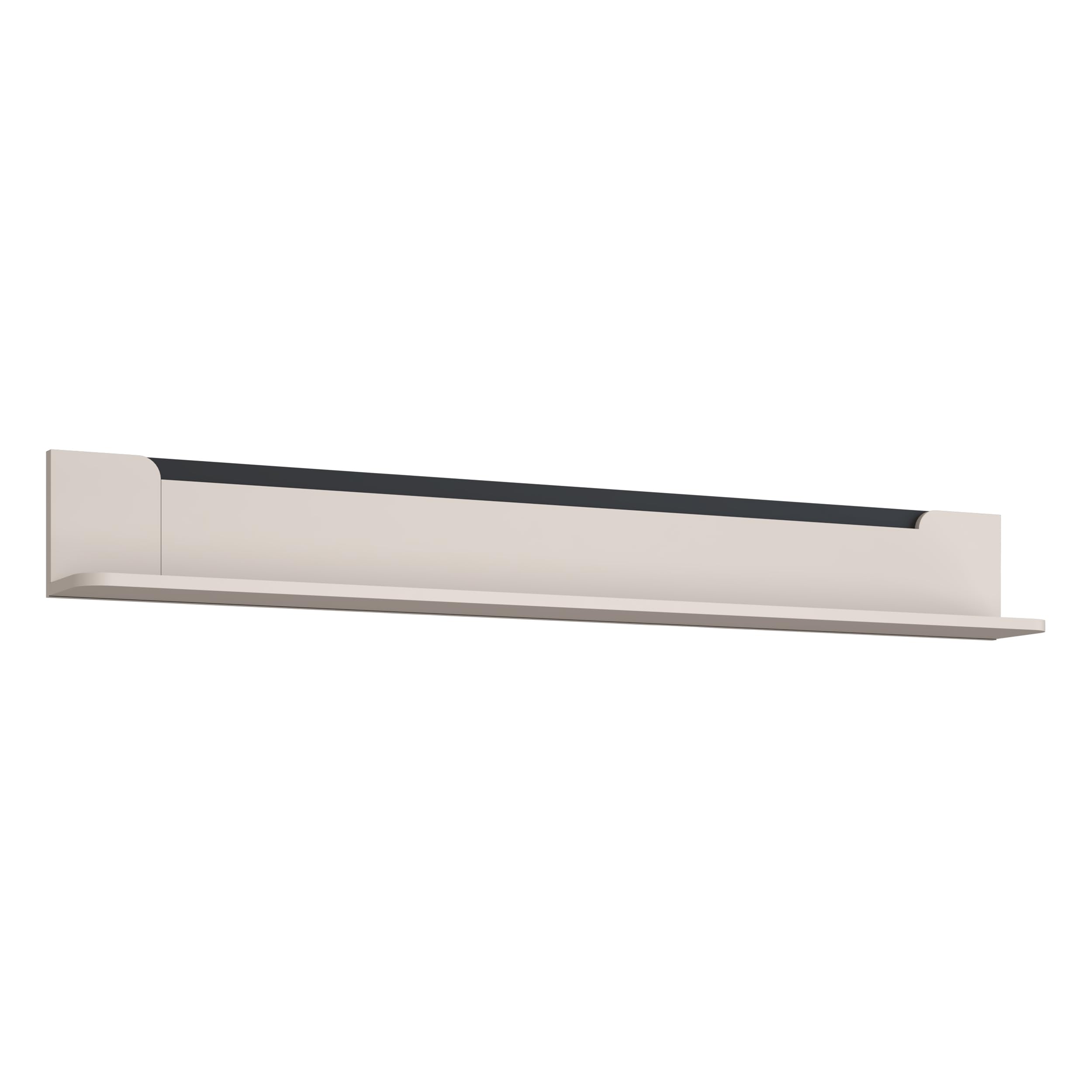 Forte VODOL Wandregal 200, modernes Wandregal mit Ablage, Holzwerkstoff, Kaschmir|Beige, 200 cm breit x 25,6 cm hoch x 21,9 cm tief