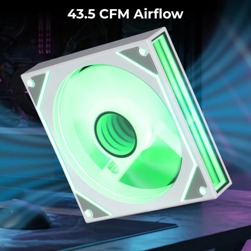 Image of NEXSA 120mm ARGB Cabinet Cooling Fan Infinity Mirror RGB PC Case Cooler | Features an infinity mirror addressable RGB design with automated PWM speed regulation loops. Low noise operation.
