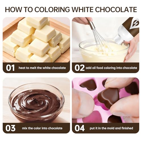 Image of Brown Oil Based Food Coloring for Chocolate - Herbeklab 100ml Professional Concentrated Oil Food Dye for Candy Melts, Chocolate, Cake Pops, Strawberries & Baking