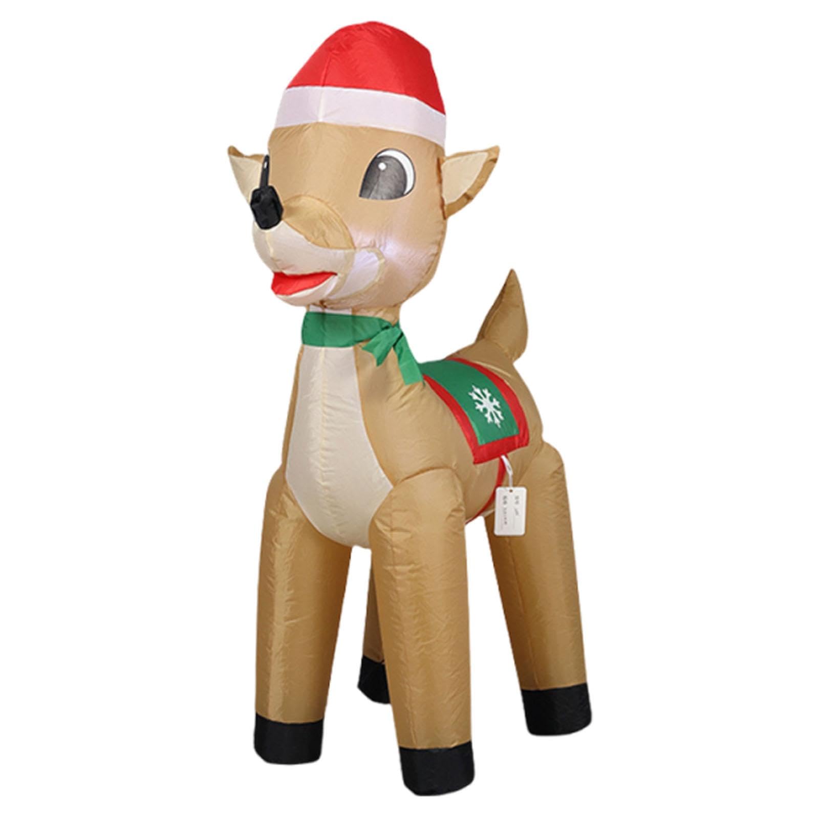 Renne Gonflable de Noël Extérieur Stable et Étanche pour Décorer sans Effort