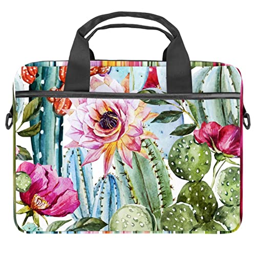 Housse ordinateur 14 pouces avec bandoulière et sacoche PC 13.3 motif cactus