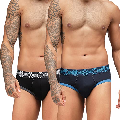 Image of Zoiro Men Cotton Blend Printed Marvel Brief Pack of 2 |Colours May Vary