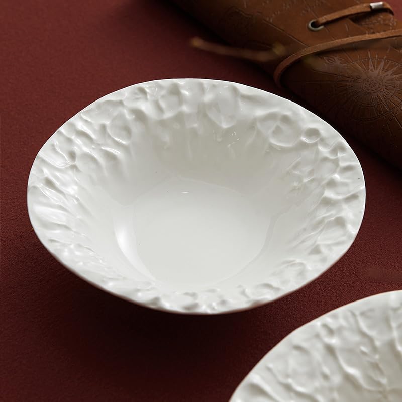 Talerz obiadowy biała ceramiczna miska na zupę, miska do sałatki, miska na makaron, talerz, kreatywna zastawa stołowa do restauracji, talerze do sałatek (8 cali)