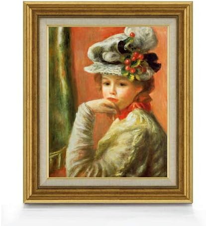ルノワール 白い帽子の少女 F6 油絵直筆仕上げ｜絵画6号 複製画