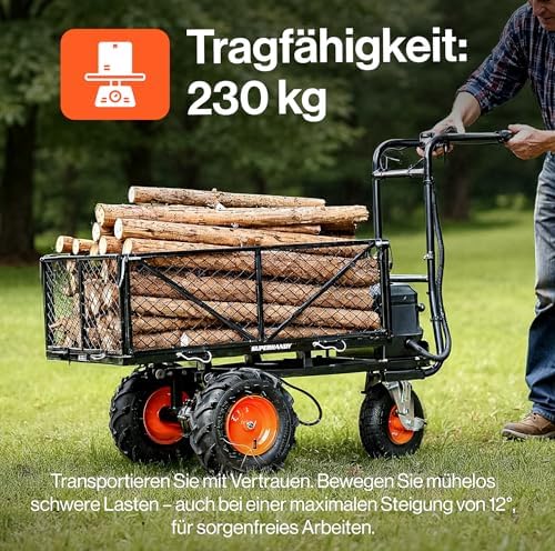 Bild 1 - SuperHandy Mehrzweckwagen Schubkarre, elektrisch, 48 V DC, Li-Ion-betrieben, 230 kg Traglast und 460 kg + Zugkraft, Bauernhof und Garten, modulare Ladungsbett
