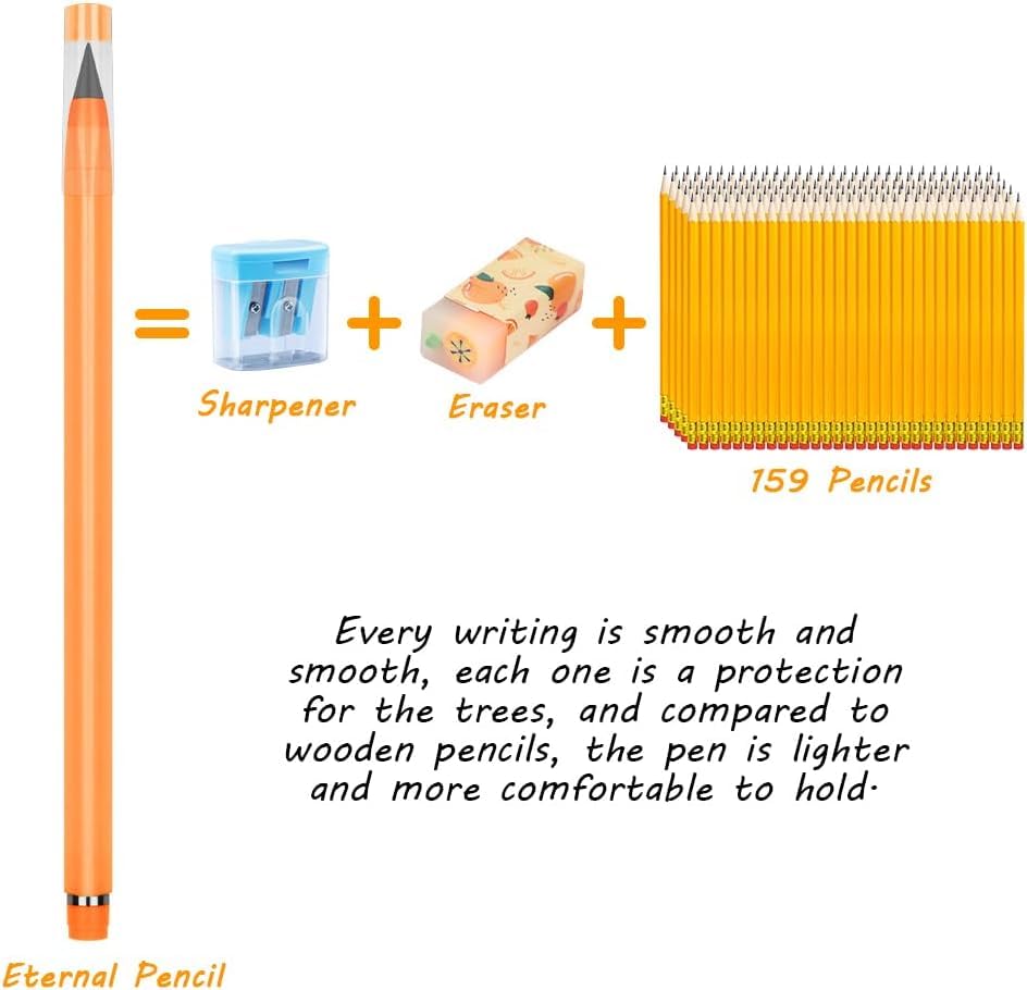 Vicloon Everlasting Inkless Pencils, 7pcs Replaceable Nib Pencil Set including White Eraser for Kids Adults, Home, Office - Image 4