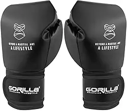 Luva De Boxe 12 Oz Lifestyle Essencial Black Classic Gorilla Profissional Muay Thai kickboxing Fight