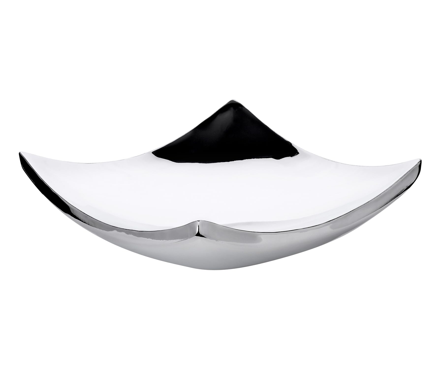 EDZARD Bol Dallas (19 x 19 cm) carré en acier inoxydable poli miroir décoratif bol à fruits, Argenté