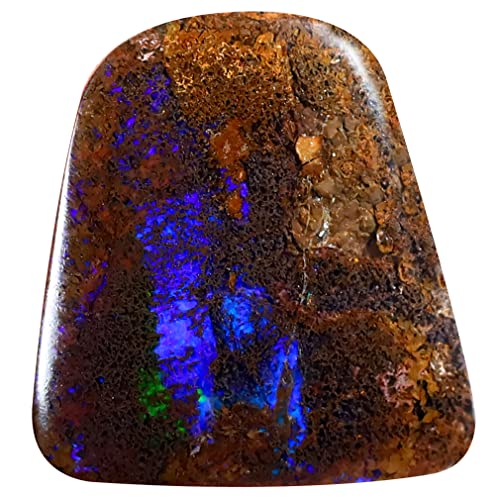 Opale rocheuse naturelle multicolore 8.27 ct 16x15mm, koroit australien boulder loose gemme