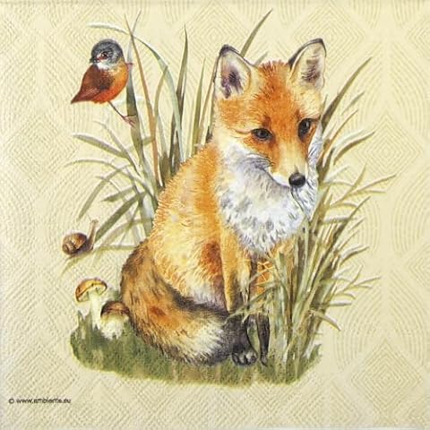 20 Fox Motif Autumn Party Napkins Cover