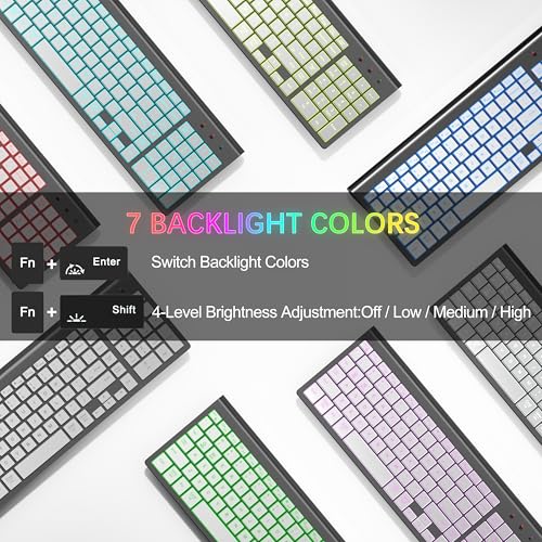 Image of Wireless Backlit Keyboard and Mouse Ultra Slim Combo, TopMate 2.4G Silent Compact 2400DPI Mouse and Scissor Switch Keyboard Set, Batteries Included, for PC /Laptop /Windows /Mac /Gaming - BL Gray Silver