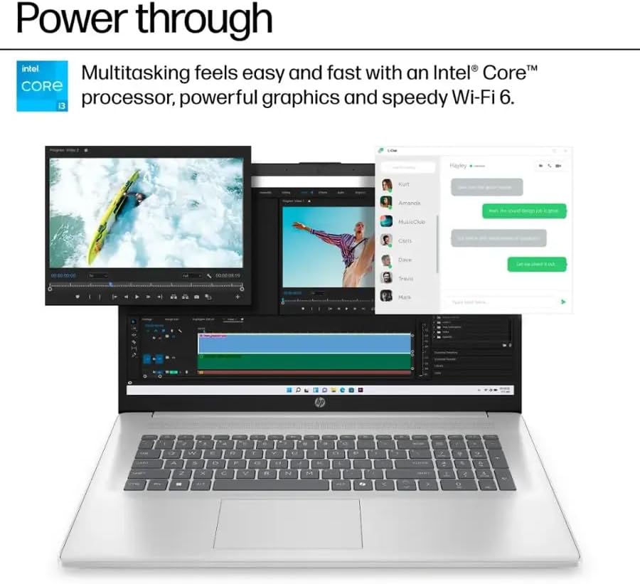 HP Flagship 17inch Laptop Computer - w/Office Lifetime, 17.3" HD+ 250 Nits IPS Display, Intel 8-Core i3 N305 CPU, Fast Charge, Wifi6, Win 11 Pro, for Business and Students (16GB RAM | 512GB SSD) image 3