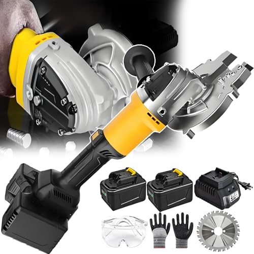 Electric Rebar Saw 2000w Steel Bar Cutter,2× Batteries,Cordless Sparks-Free Design for Construction Sites,DIY Hydraulic Steel Bar Cutter Saw (Cut3cm)