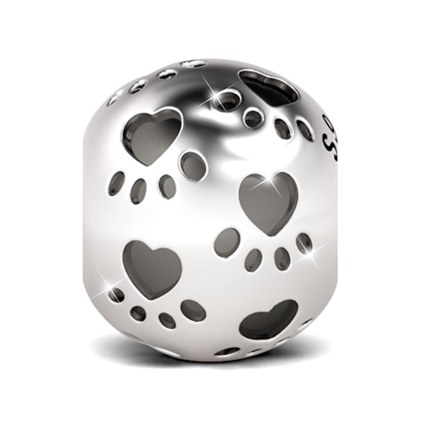 GNOCE Pet Dog Bead Charm for Women,Silver Charms Necklace Bracelet for Her, Jewelry Gift