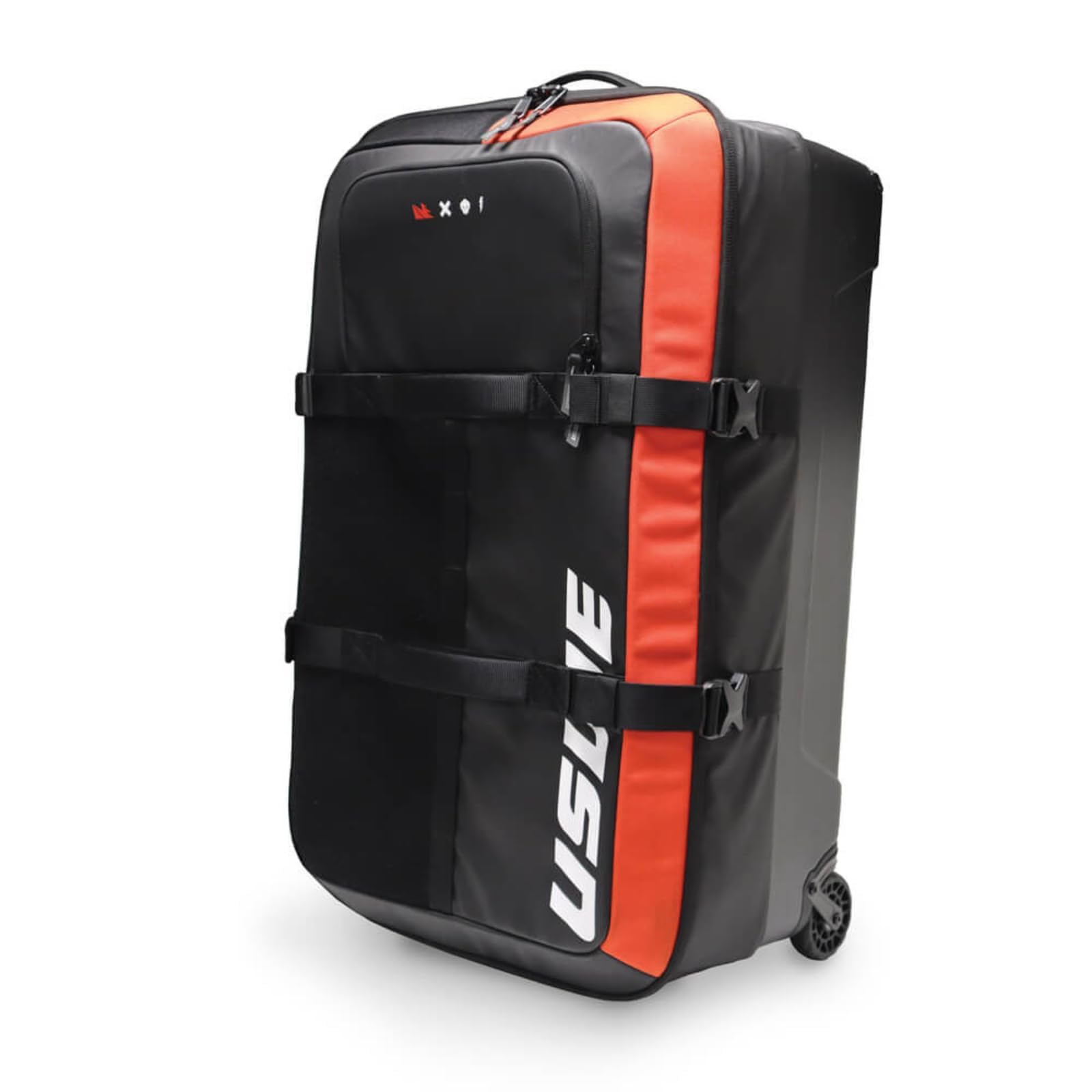 USWE Buddy Athlete Gear Pack, Duffle Bags to Store Sports Gear, Essentials, Ideal For Travelling, Gym, Training and More (100L Trolley Bag Black/Red)