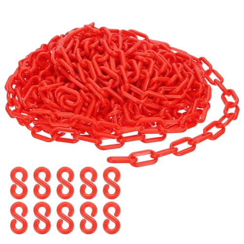 Chaîne de contrôle de foule rouge en plastique 39 pieds filetée pour chantier et clôture