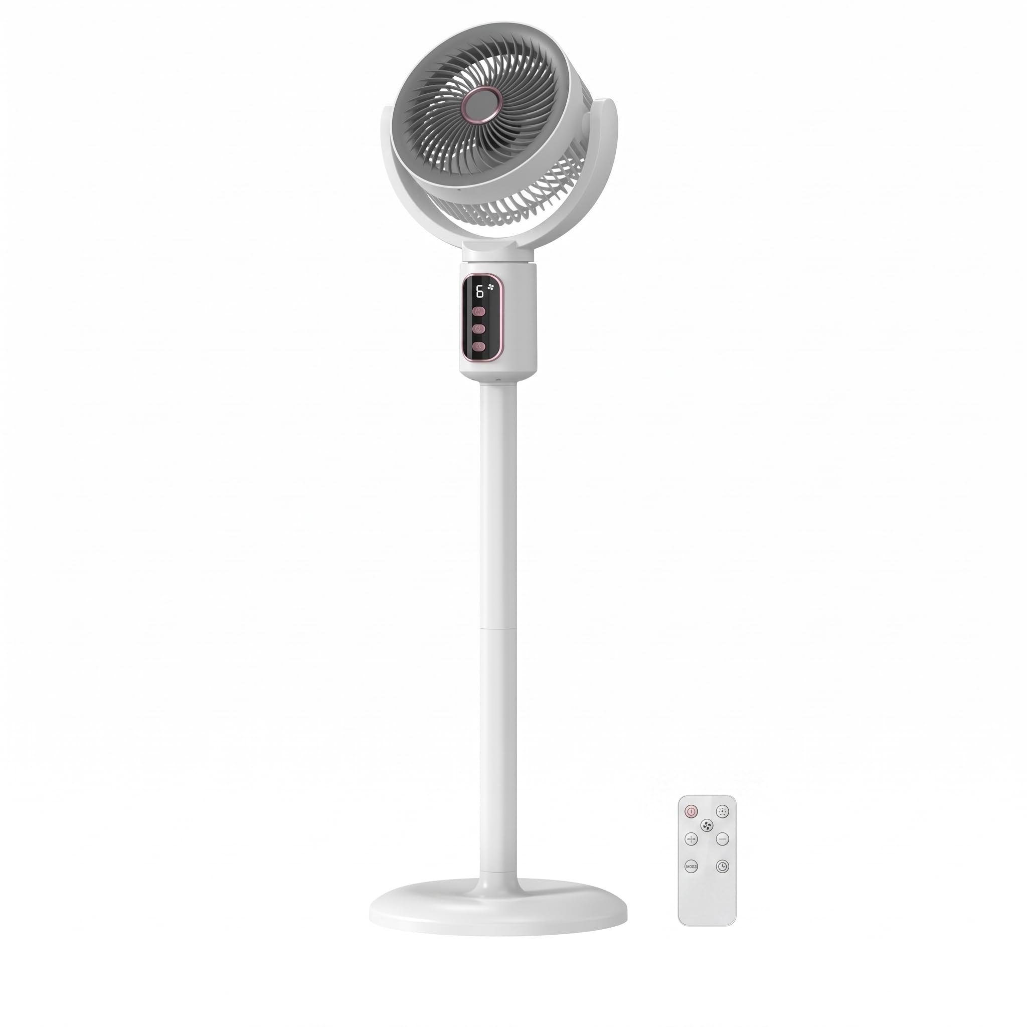 Ventilador de suelo de circulación de aire, 3 tamaños, ventilador silencioso recargable por USB, oscilación de 180 grados, motor silencioso sin escobillas, control remoto para oficina en casa (modelo