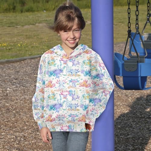 Kawaii Axolotl Cub Youth Hoodie Sweatshirt4