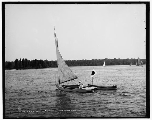 HistoricalFindings Photo: DBCY Detroit Boat Club Yacht Regatta,# 18 Turning Water Works Stake First,1900