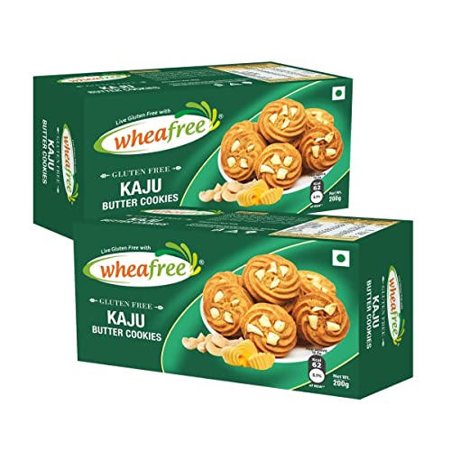 Image of Wheafree Gluten Free Kaju Butter Cookies 200g | No Maida | Tasty, Crunchy and Flavoured Cookies | Best Teatime Snacks |