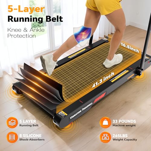 Image of Freepi Walking Vibration Pad with 10% Auto Incline,Under Desk 4 in 1 Treadmill for Home with Remote Control