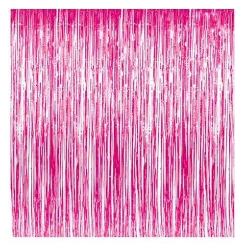 Image of Party Propz Pink Foil Curtain for Decoration - Pack of 1 Pc - Backdrop Curtains for Decoration | Pink Backdrop for Decorations | Birthday Decorations Items for Girls (Foil)