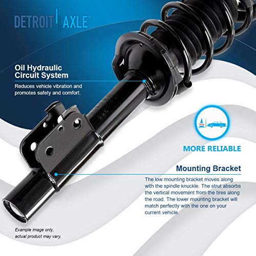 Image of Detroit Axle - 2 Rear Ready Struts for Chevy Classic Malibu Pontiac Grand AM Olds Alero Cutlass Struts w /Coil Spring Assembly Replacement Quick Install Ready Struts Shocks Assembly