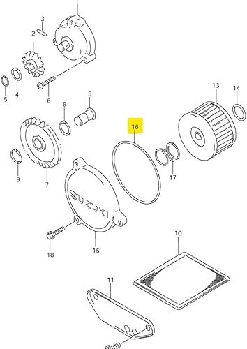 Suzuki Tapa Filtro Aceite Oring DR650 DR250 DR350 09280-72001
