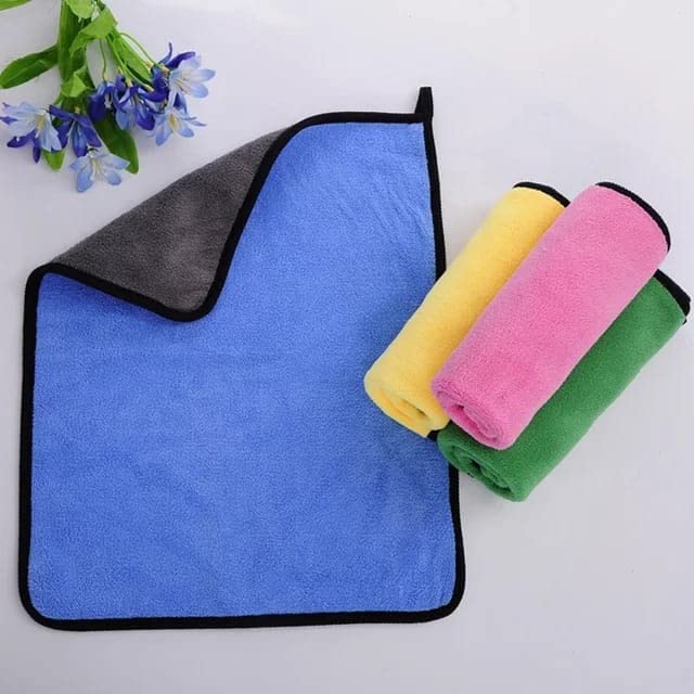 Image of RD TREND Microfiber Multipurpose Assorted Cleaning Towel 500 GSM Size-40x30 Cm |Soft, Super Absorbent, Quick Dry | Reusable Lint-Free Cloth for Car, Kitchen, Bathroom, Glass, Gym & Home (Pack of 4)