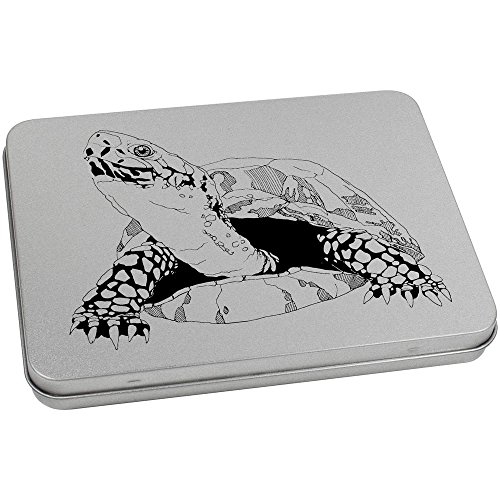 Azeeda 170mm 'Tortoise' Metal Hinged Tin/Storage Box (TT00002596)