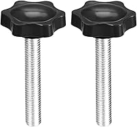 Vista 12 de uxcell Pomo de tornillo de sujeción, 1.496 in de diámetro con forma hexagonal de ciruela, perilla de estrella M8 x 1.772 in, rosca macho, 2