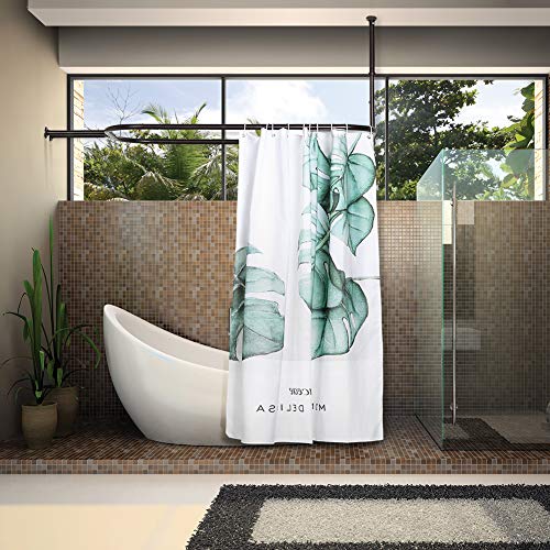 PrettyHome Shower Curtain Rod Hoop Square Shape Bathroom Heavy Duty No Rust Oval Shower Rod 58.3"x24" for Clawfoot Tub,for Free Standing Tubs Bronze