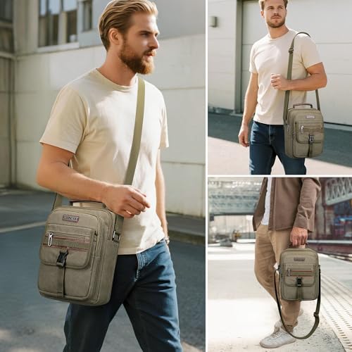 WITZMAN Crossbody Bag for Men Canvas Messenger Bags Vintage Man Purse Small Casual Shoulder Bag for Work Traveling2
