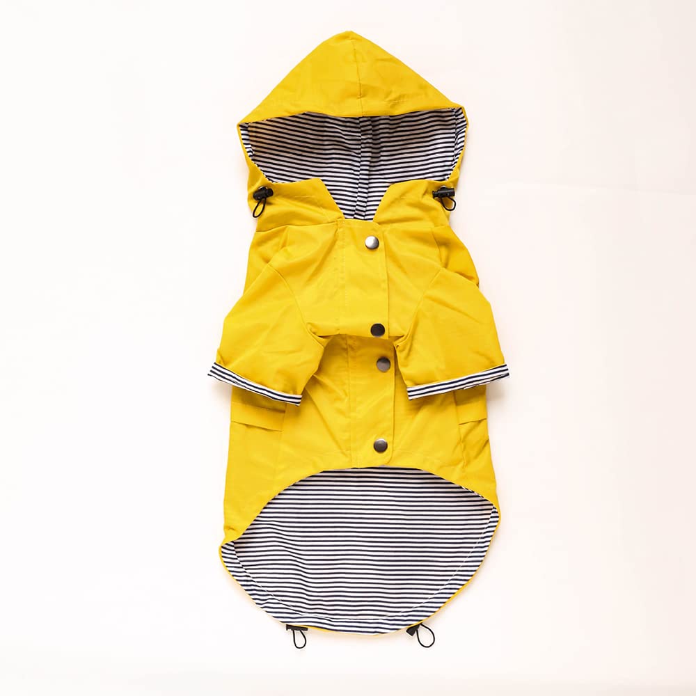 Wodoodporny płaszcz dla psa małych, średnich i dużych psów Kurtka wiatroszczelna Płaszcz przeciwdeszczowy Bluzy sportowe Ubranka zwierząt(Yellow,S)