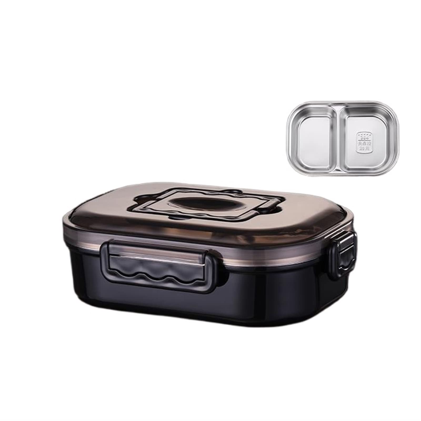 Fiambrera Caja de Cajas Bento for la Escuela, Fiambrera portátil for Trabajadores de Oficina, Estilo Bento Box, vajilla for microondas(Single Layer Black)