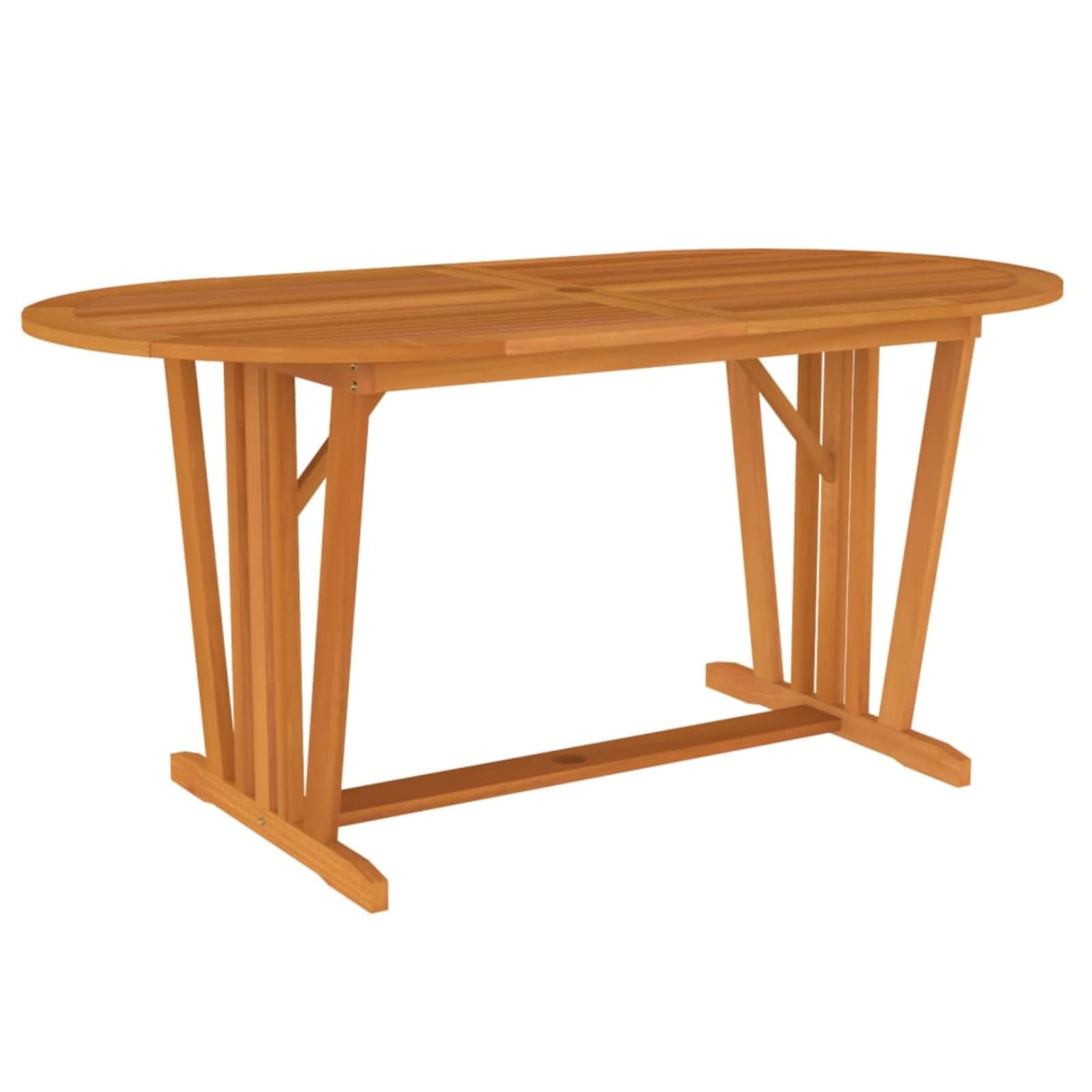 Festnight Mesa Extensible de Jardín, Mesa de Comedor para Jardín con Agujero para Paraguas, Mesa Madera para Exterior Patio Balcón Terraza 160x85x75 cm