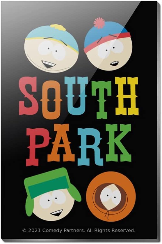 South Park Characters ロゴ 長方形 アクリル 冷蔵庫マグネット