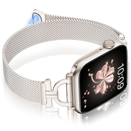 Vamyzji Compatible with Apple Watch Strap 42mm(Series 11 10) 41mm 40mm 38mm,Slim Magnetic Milanese Mesh for Apple Watch Series 11 10 9 8 7 6 5 4 3 2 1 SE