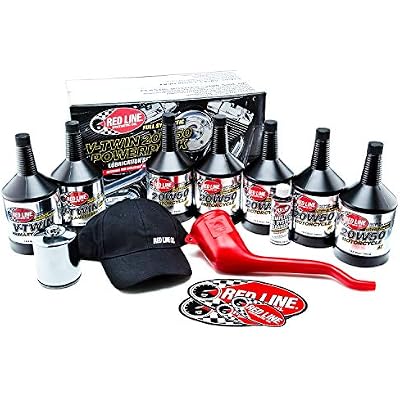 Red Line 90226 Big Twin 20w50 Power Pack Oil Package with K&N High Performance Oil Filter (Complete Kit, Chrome Filter)