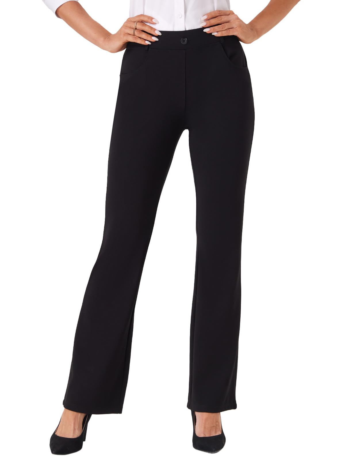 Friptspyg Hosen Damen mit Taschen Elegant Business Schlauch Hose Casual Anzughose Damen Arbeit Stoffhose Stretch Hose mit Reißverschluss