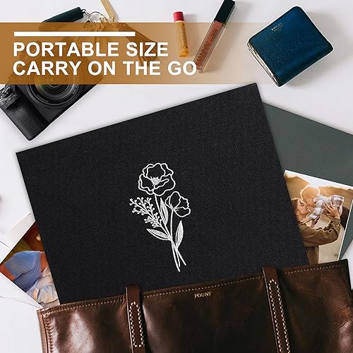 Lanpn 8x8 inch Scrapbook Photo Album, Linen Cover Archival Acid Free Top Load 3 Ring Folder Binder Photo Book 8 x 8 with 30 Plastic Sleeves 60 Pages (Black) - Thumbnail 6