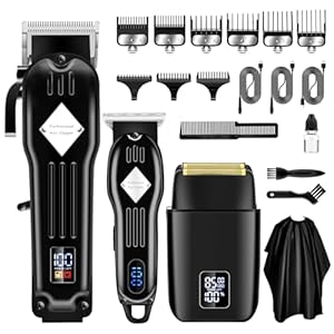 Hair Clippers for Men, Beard Trimmer & Hair Trimmer & Electric Foil Shavers Razor Kit, Hair Cut Machines Men’s Beard Grooming Kit for Home, Barber(Black)