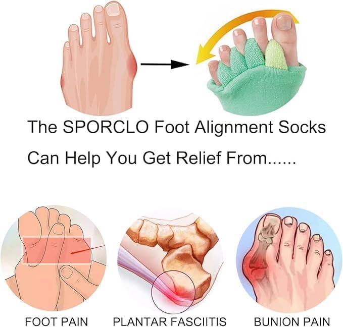 Image of Vn care Foot Alignment Socks for Women & Men | Five Toe Separator | Foot Pain Relief | Bunion Corrector | Plantar Fasciitis | Improving Posture & Increasing Flexibility | Free Size (Black, 1 Pair)
