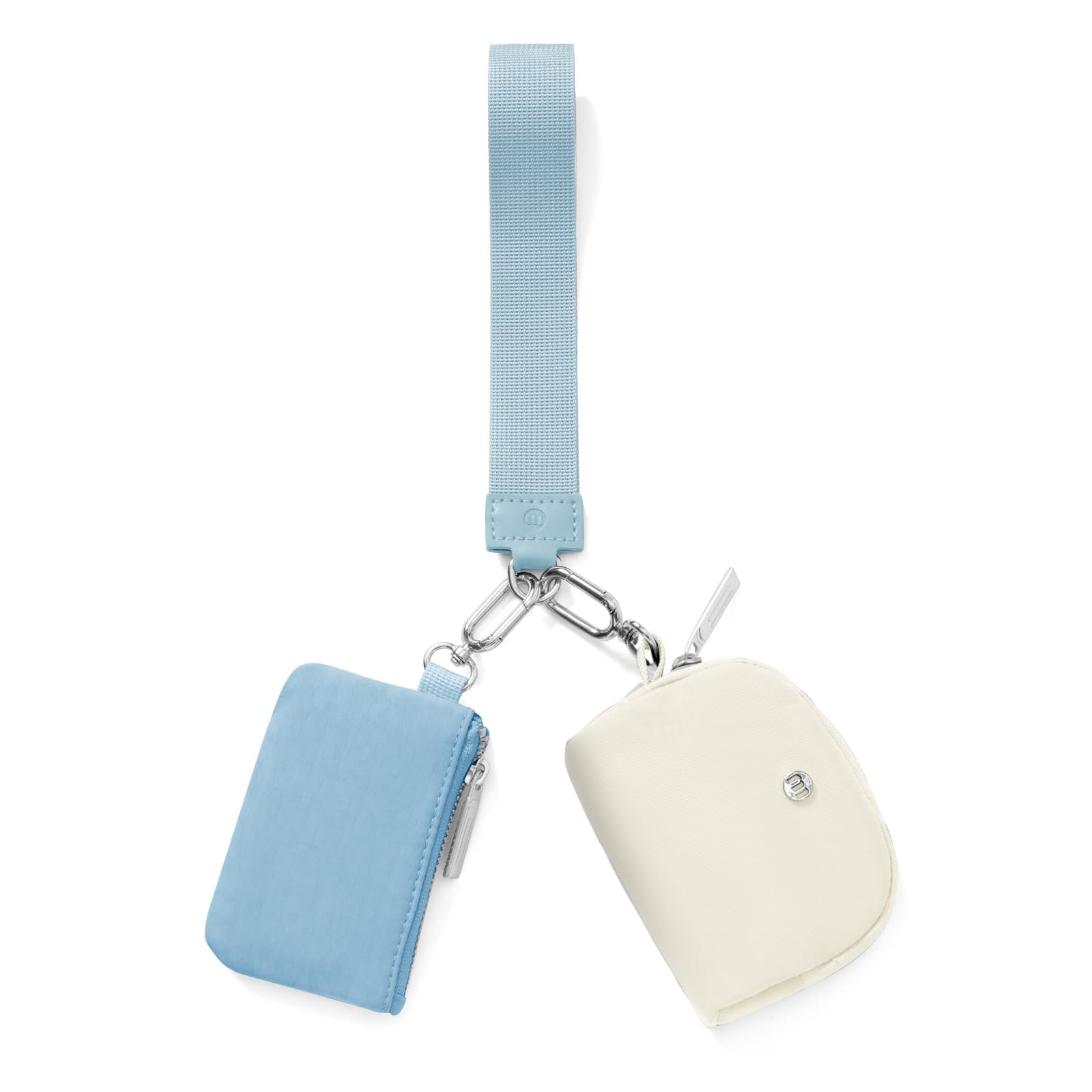 Keychain Wallet Mini Zip Around Wristlet Wallets for Women Detachable Dual Pouch Wristlet Portable Coin Purse Small Wallets