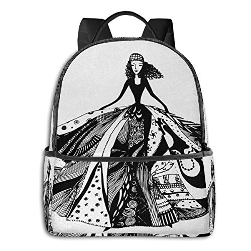 Preisvergleich Produktbild Rucksack Freizeit Damen Herren, Lockiges Haar 76 Campus Kinderrucksack, Daypack Schulrucksack Sportrucksack Tablet Tasche 15,6 Zoll