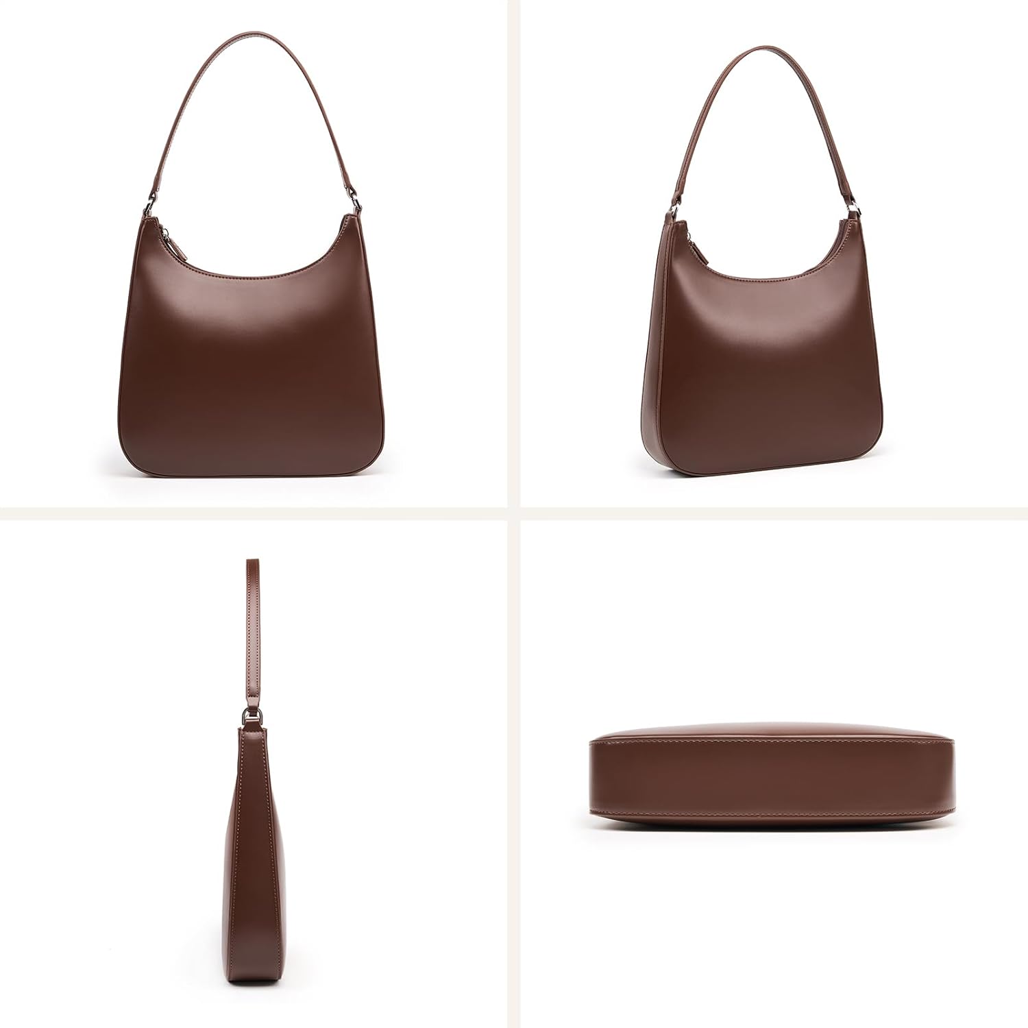 Trendy Purses for Women 2025 Designer Shoulder Bag Medium Crescent Bag Faux Leather Shoulder Purse - Image 6