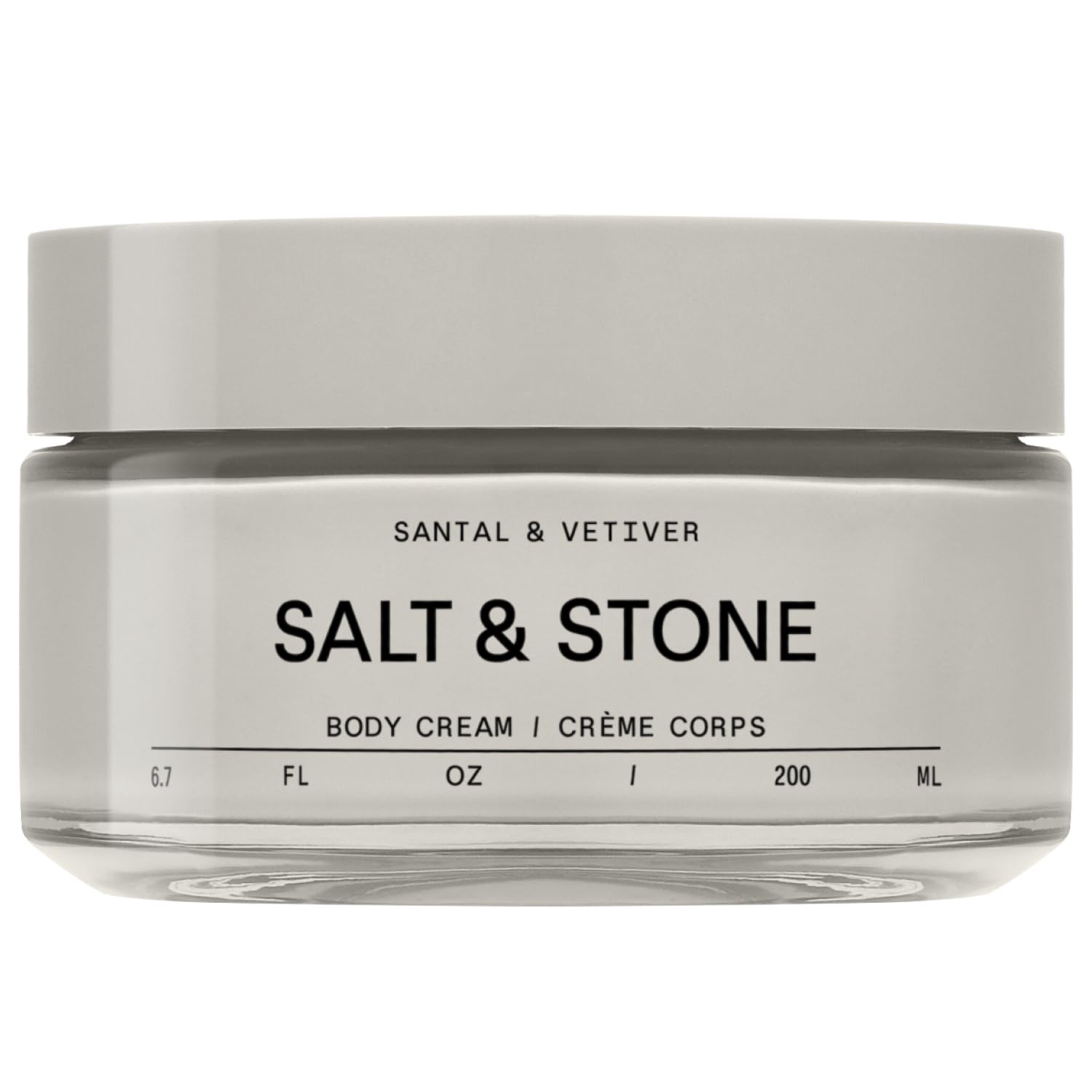 Salt Stone Body Cream Santal Vetiver Hydrating Formula with Seaweed Extracts Spirulina Squalane Deep Hydration Skin Barrier Support