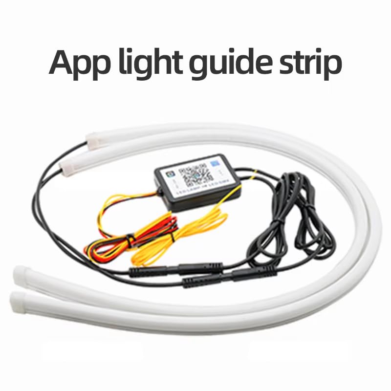 Image of BKN 12V Colorful Daytime Running Light 60cm Remote APP Control Flexible Car Decorative DRL Turn Signal Light Brake Flow Multi-Mode Magic Color Flow Guide Compatible with SUVs, Cars, Trucks